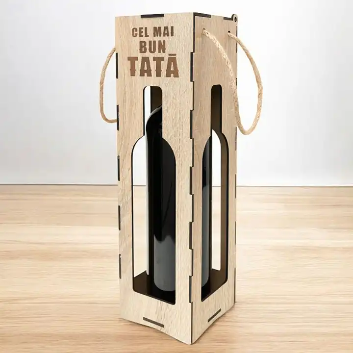Cutie pentru vin, cu mesajul ”Cel mai bun TATĂ”