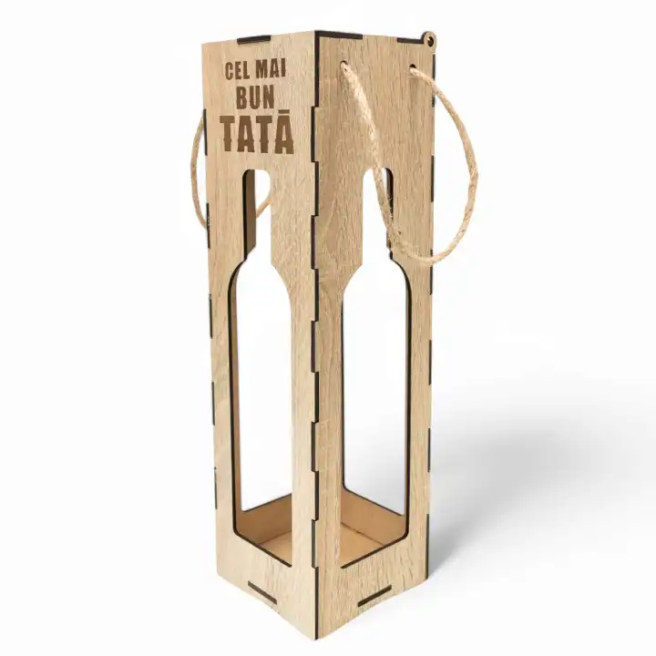 Cutie pentru vin, cu mesajul ”Cel mai bun TATĂ” - imagine 3