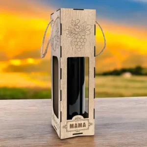 Cutie pentru vin, gravat "Mama"