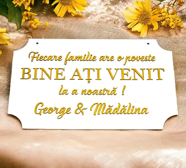 Plăcuță ”BINE AȚI VENIT”, nuntă. - imagine 2