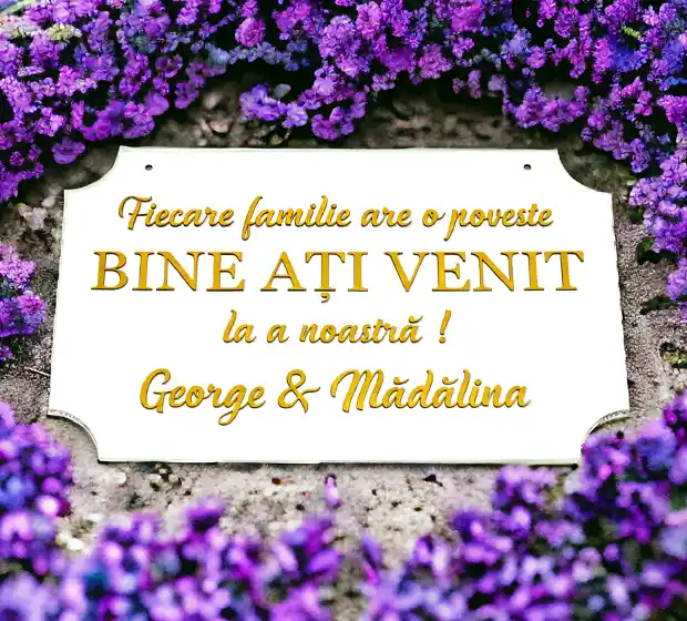 Plăcuță ”BINE AȚI VENIT”, nuntă.
